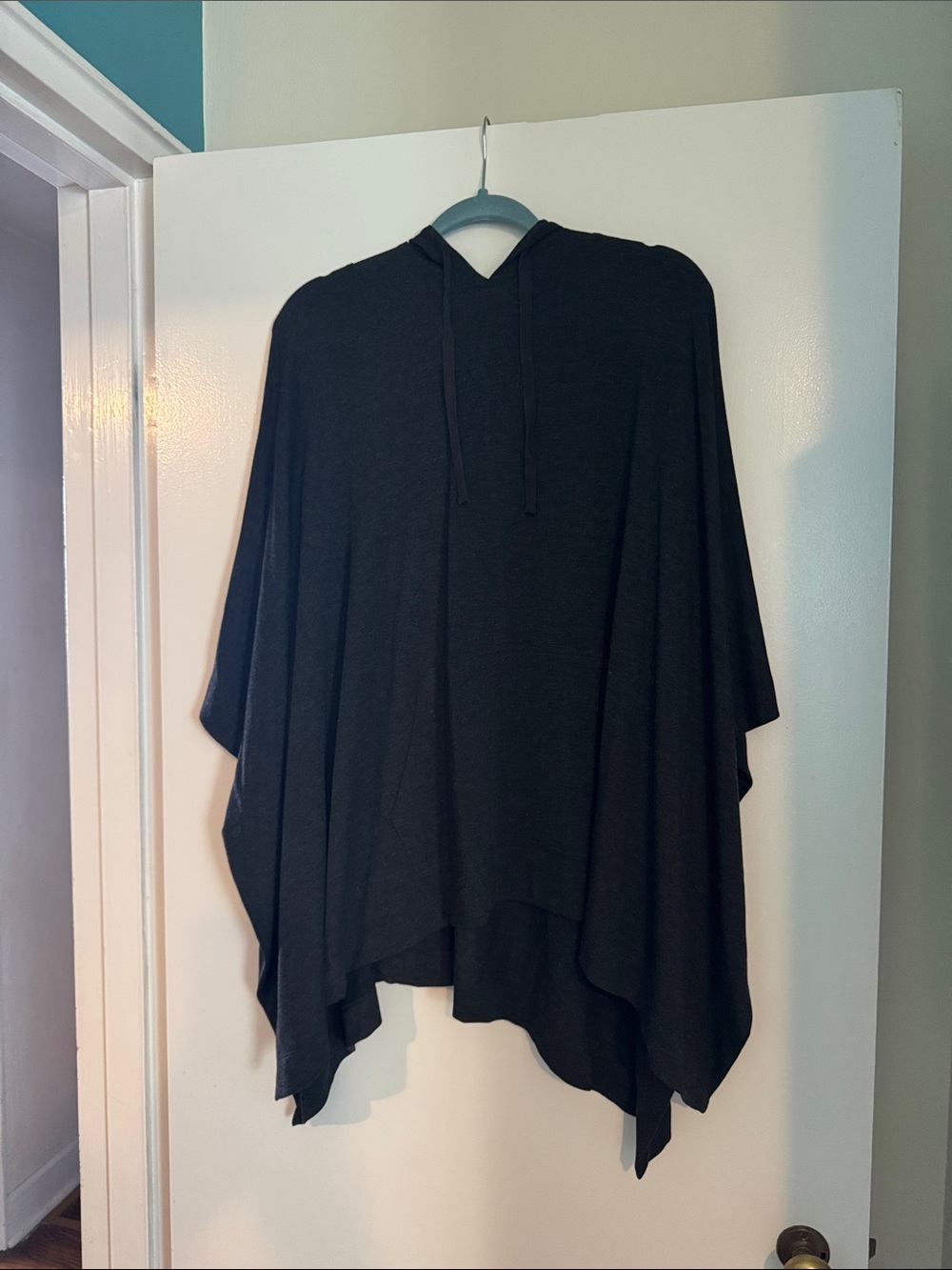 Neiman Marcus Black Hooded Poncho